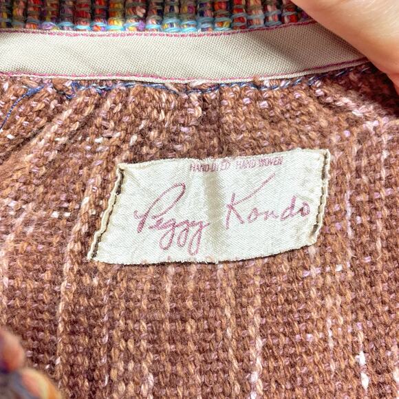 PEGGY KONDO Vintage Hand Dyed & Woven Striped Tapestry Skirt Size M (estimated) - Picture 8 of 8